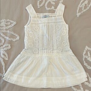 Ipekevi Girls Size 6 NEW Beautiful White Cotton Dress